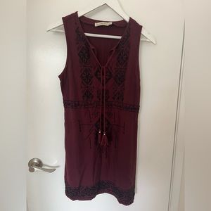 Abercrombie and Fitch maroon beaded dress size small